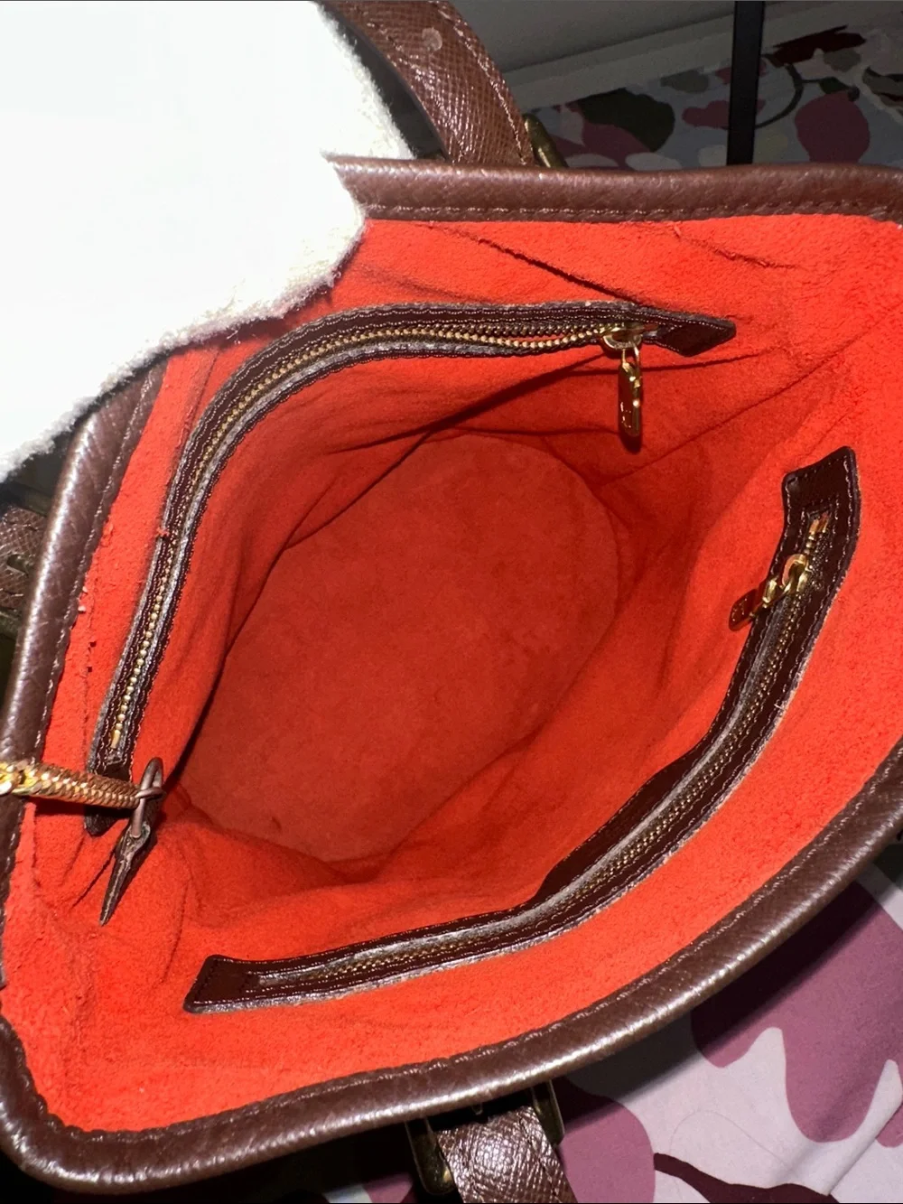 Louis Vuitton Damier Ebene Marais Bucket Bag with Pouch